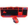 Teclado e Mouse Gamer InfoKit Sem Fio SF-X40 Preto e Vermelho