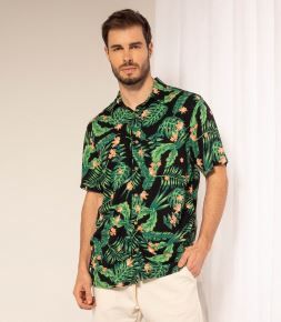 REF.: 609009  Camisa Masculina Estampada Manga Curta Rovitex