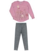 REF.: 313078  Conjunto Infantil Feminino Flower Rovitex Kids